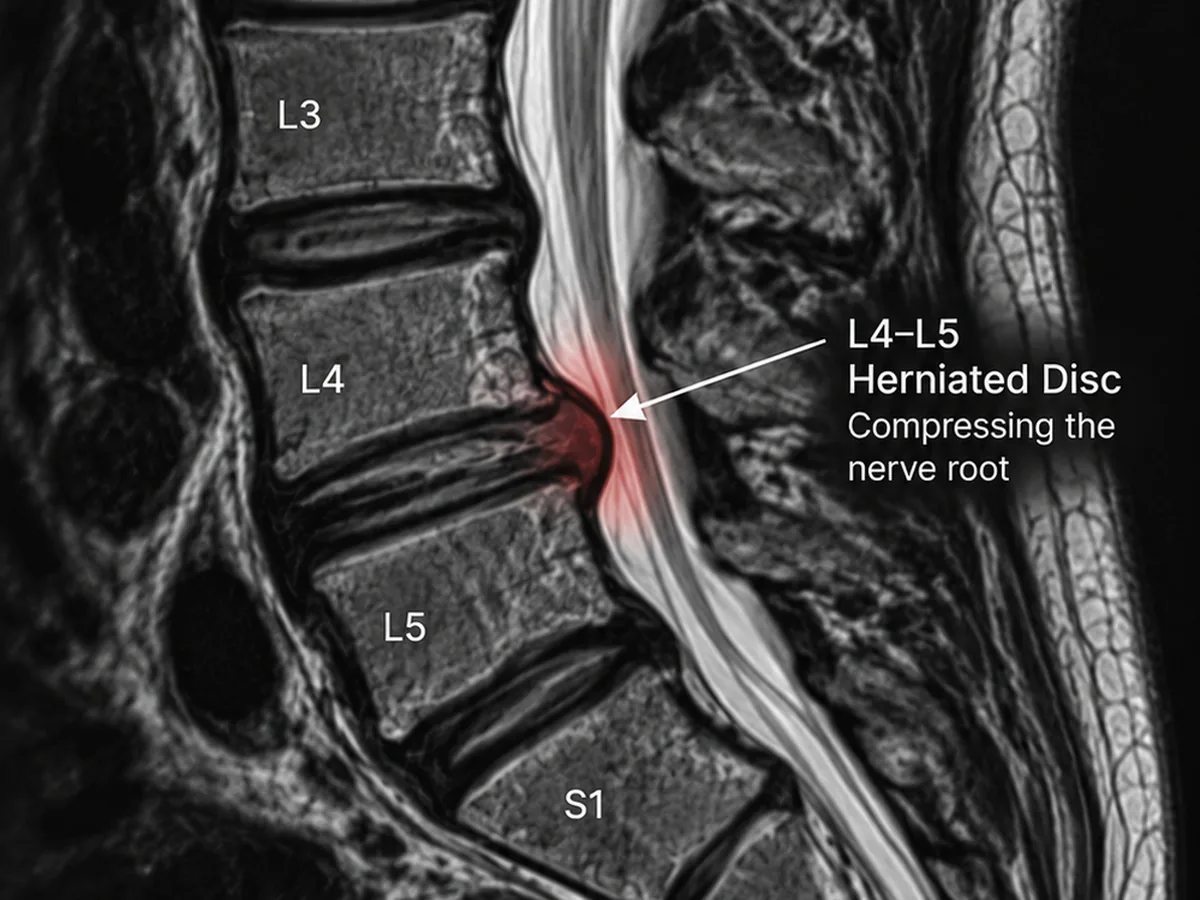 Herniated disc, illustrated MRI