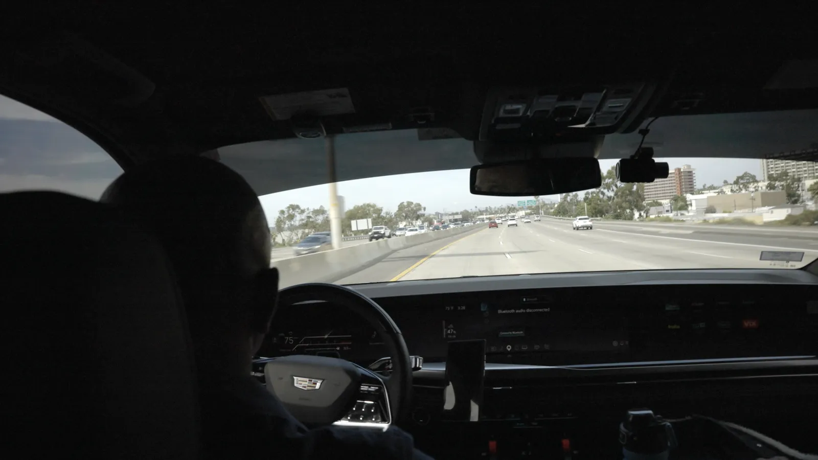 The view from the back seat on the highway home