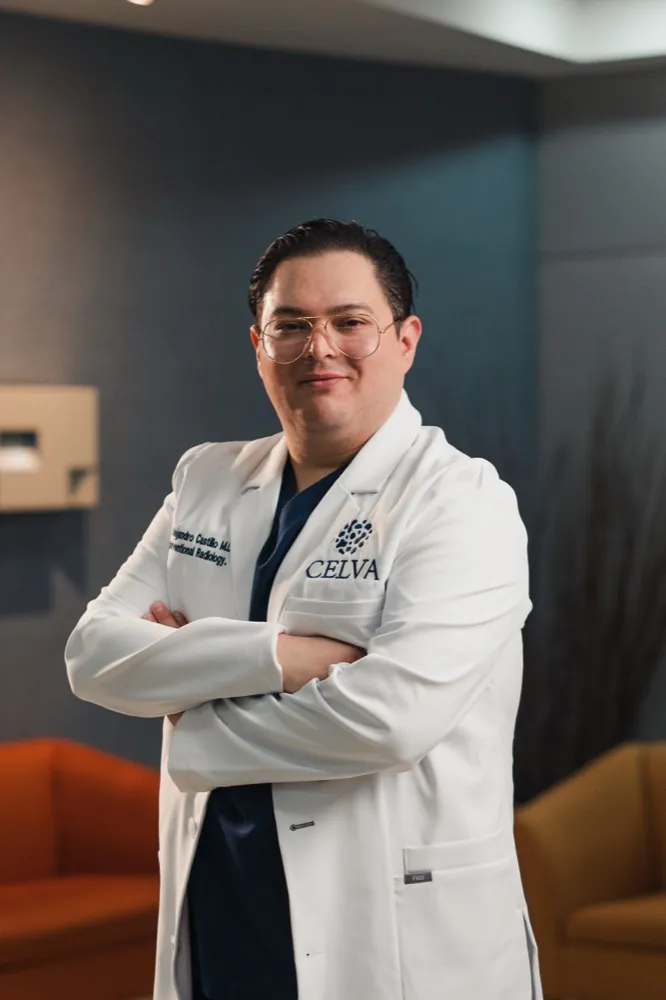Celva clinician in a CELVA-branded white coat